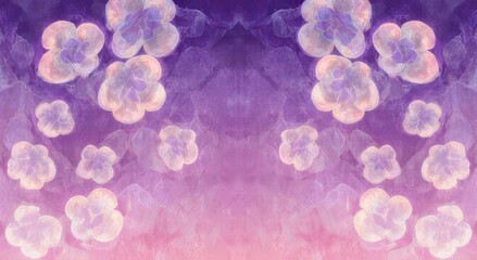 Abstract floral design with soft colors and dreamy aesthetic.