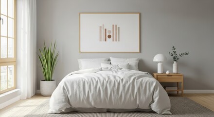 Modern Minimalist Bedroom with Neutral tones and Elegant Decor