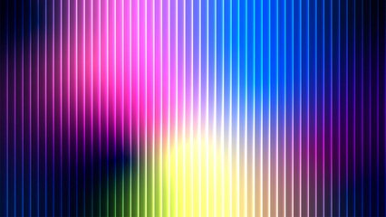 Vibrant abstract vertical stripes of neon light in a spectrum of colors