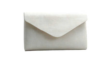 White textured envelope with a folded flap isolated on transparent background