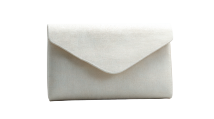 White textured envelope with a folded flap isolated on transparent background