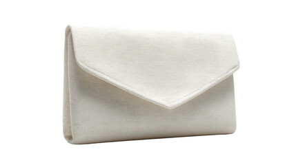 Elegant white patterned clutch bag isolated on transparent background