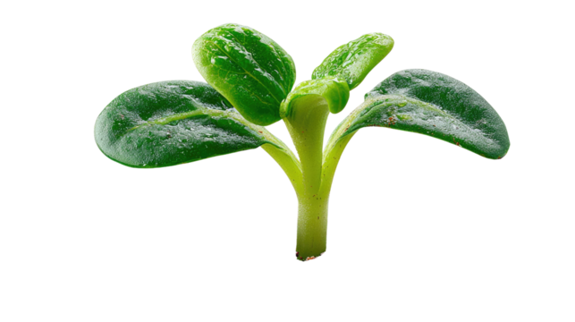 Emerging life: A close-up shot of a verdant seedling, capturing its delicate leaves and vibrant green hue, symbolizing growth, new beginnings and the promise of a flourishing future.