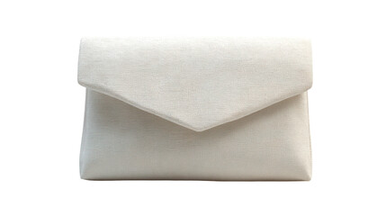 White textured envelope or small pouch isolated on transparent background