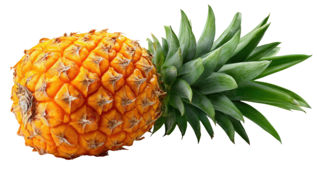 Tropical Delight: A vibrant pineapple, showcasing its textured skin and lush green crown, ready to infuse any moment with a burst of tropical freshness and culinary excitement.