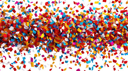 Obraz premium Confetti Cloud: A vibrant shower of confetti creates a festive atmosphere, with colorful pieces falling gracefully, perfect for celebrations and joyful events.