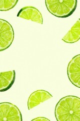 Refreshing Lime Slices Arranged in a Delightful Pattern, Ideal for Culinary or Beverage-Related Designs