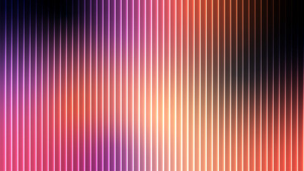 Abstract vertical stripes of vibrant pink purple orange and yellow light with a blurred gradient background
