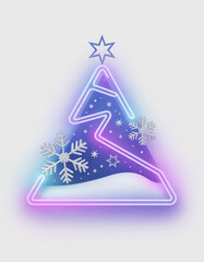 Abstract vector illustration of a laser-cut Christmas tree decorated with snowflakes and stars for a winter holiday greeting card.