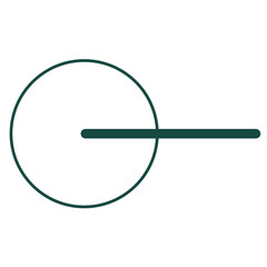 A circle illustration featuring a radius line shown in clean flat style, suitable for geometry lessons, math worksheets, educational materials, and simple graphic design uses.