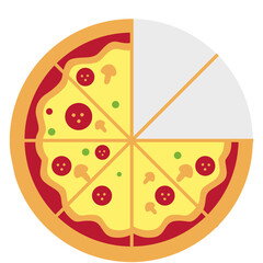 A pizza illustration showing one third highlighted for fraction concepts, ideal for math lessons, classroom worksheets, food graphics, and simple modern educational designs.