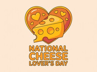 Celebrate national cheese lover s day with a heart shaped cheese slice and festive typography