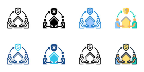 Escrow account icon set multiple style collection