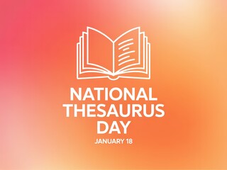 Celebrate national thesaurus day with an open book illustration and festive background