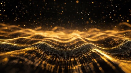 Abstract grid of pulsating laser beams forming a semi-permeable barrier, particles of dust illuminated as they pass, dark, cavernous space