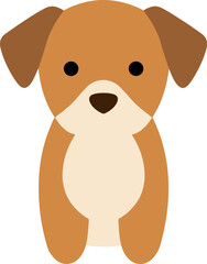 Obraz premium Minimalist Flat Design Cute Dog Illustration for Children and Decoration