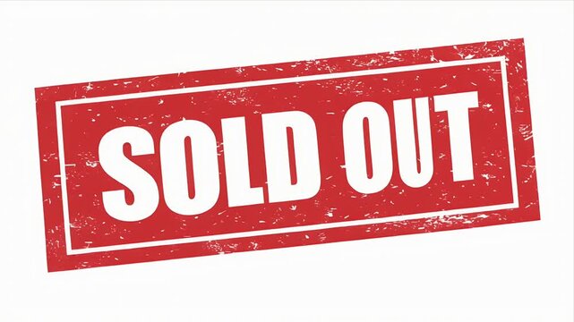 A red grunge rubber stamp with the text Sold Out. This vector illustration is isolated on a white background and represents a seal for unavailable items in retail or e-commerce