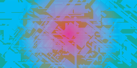 Abstract Geometric Composition with Gradient Colors and Overlapping Shapes.