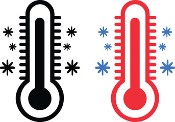 Thermometer cold icon silhouette