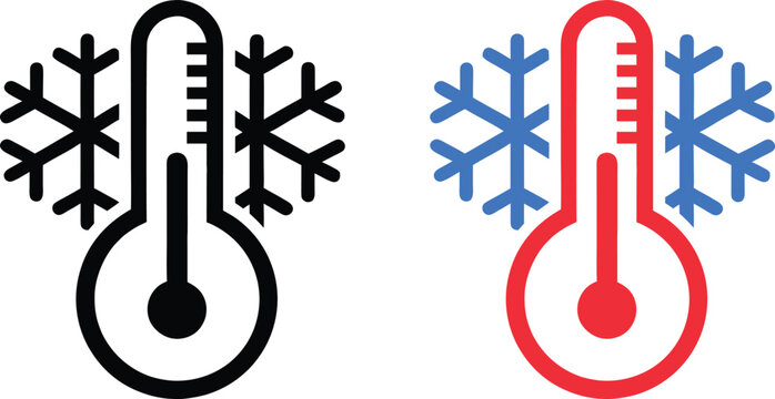 unique Thermometer cold vector icon
