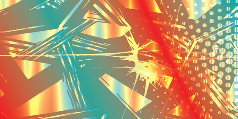 Abstract Geometric Composition with Gradient Colors and Dynamic Lines.