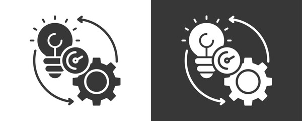 Implementation Icon Set Vector Collection Isolated In Black And White