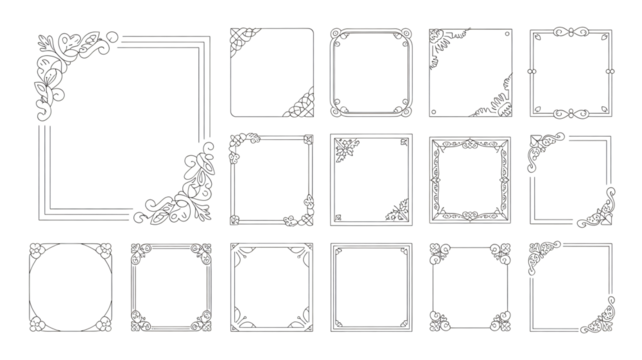 Elegant ornate decorative borders perfect for invitations wedding cards