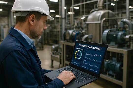 A technician monitoring and controlling machinery in industrial plants for the concept of technology. - Powered by Adobe