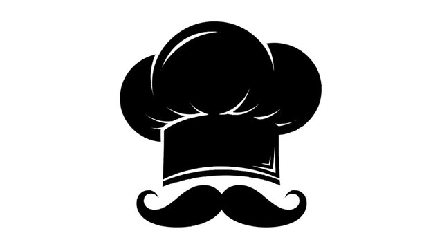 Vector illustration&nbsp;of chef hat and mustache icon isolated on transparent background 