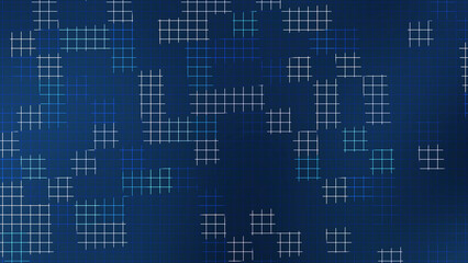 Dark Blue Futuristic Grid Pattern Background with Digital Abstract Elements
