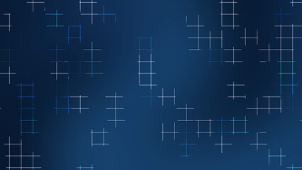 Dark Blue Futuristic Grid Line Background with Glowing Abstract Elements Design