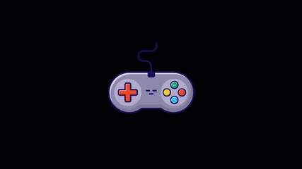 Classic Video Game Controller Animation Video - Transparent - Powered by Adobe