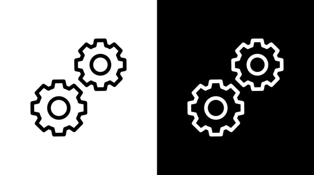 Setting  White Icon Set Design