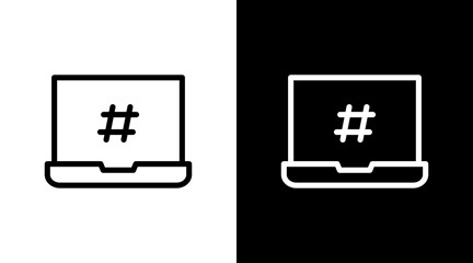 Laptop  White Icon Set Design