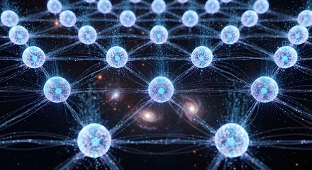 Obraz premium Quantum Qubit Entanglement Network Visualization