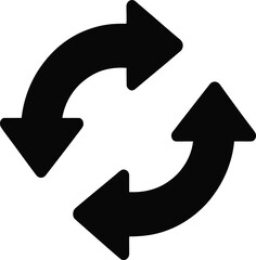 Simple Curved Refresh or Recycle Arrows Icon for Web Interface Vector illustration