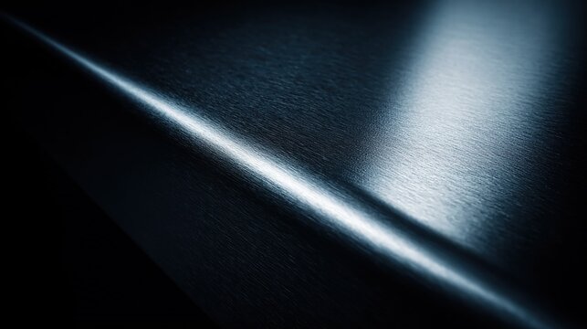 couter. Metal surface transitioning from rough matte to glossy finish with light reflections. safety posters, maintenance manuals, designed for precision metalworking and fabrication facilities.