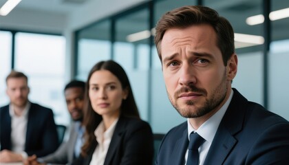 emotional intelligence leader concept. Business meeting with focused professionals in a modern environment.