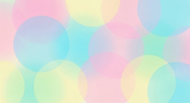 Soft pastel-colored bokeh circles shaping a gentle and dreamy abstract background