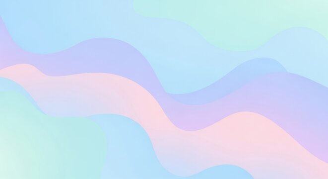 Abstract pastel-colored wavy background with soft gradient blending and fluid shapes perfect for - Powered by Adobe
