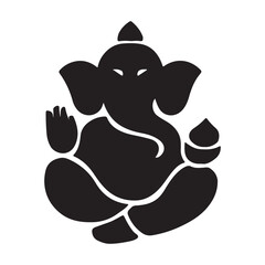 Minimalist Lord Ganesha Silhouette Illustration