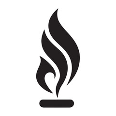 Minimal Flame Icon – Abstract Fire Symbol Vector