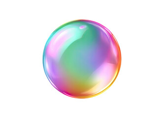 Iridescent sphere with colorful reflections on a black background