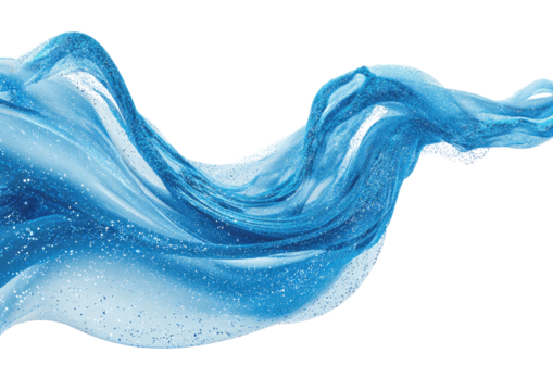 Wavy, flowing, shimmery light blue abstract form - Powered by Adobe