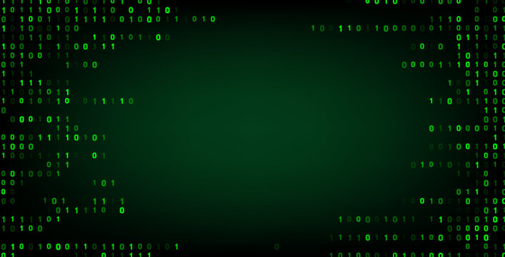 Cyber Security Matrix  Dark Green Technology Backdrop 0, 1