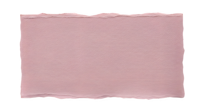 Isolated pink painted canvas with rough edges on a black background in a studio setting