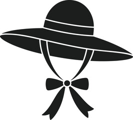 Black silhouette Easter bonnet hat with ribbon and bow
