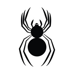 Simple Black Spider Silhouette Illustration
