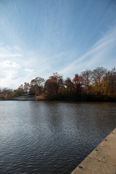 Fall Leaves over Pond