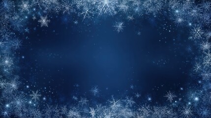 Obraz premium A serene blue background adorned with intricate snowflakes, creating a wintry and festive atmosphere.